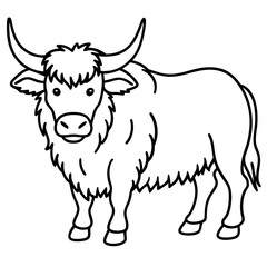One-Line Yak Vector Illustration