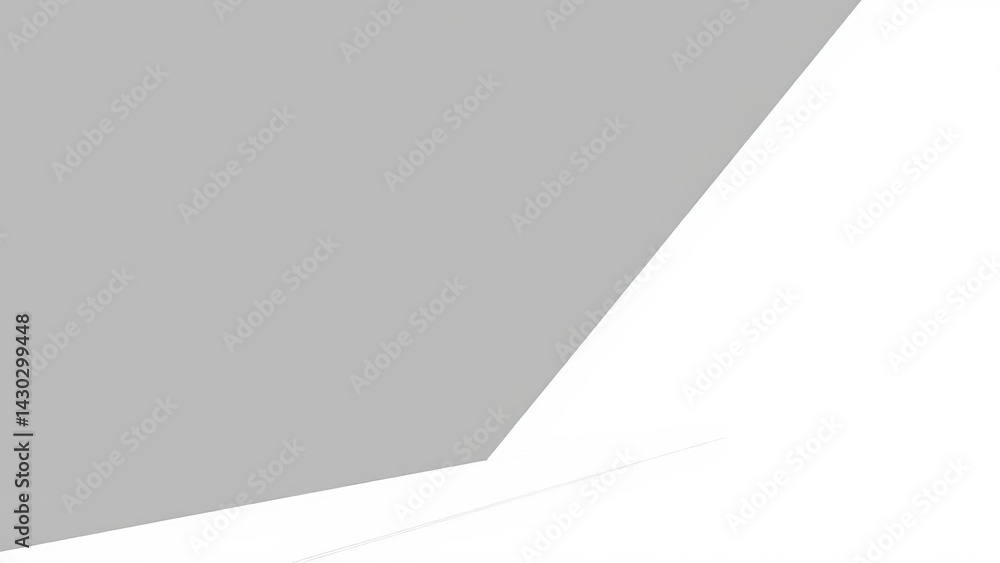 Poster minimalist design featuring gray line intersecting with white architecture creates futuristic and ab