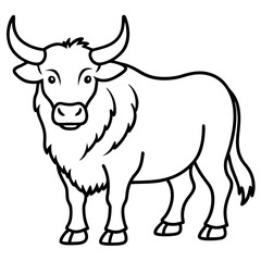 One-Line Yak Vector Illustration
