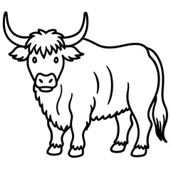 One-Line Yak Vector Illustration