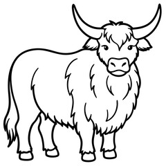 One-Line Yak Vector Illustration