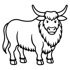 One-Line Yak Vector Illustration