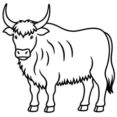 One-Line Yak Vector Illustration