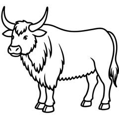 One-Line Yak Vector Illustration