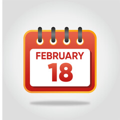 February 18 Calendar Illustration