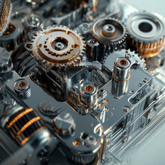 Naklejka premium close up of a car engine