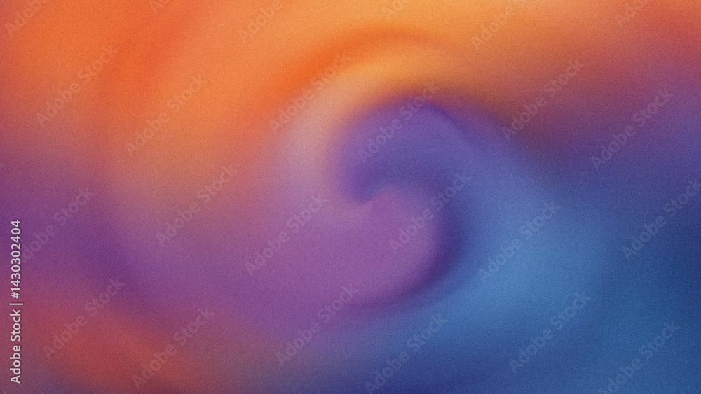Poster abstract background with swirling colors of orange purple and blue creating a soft blurred effect