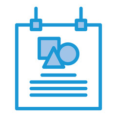 Abstract Shapes on Notice Board,graphic design line flat_Poster