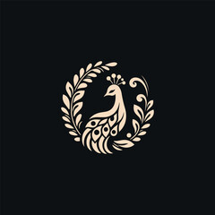 Peacock elegant logo