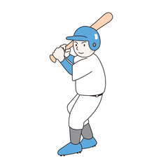野球の右バッターのイラスト