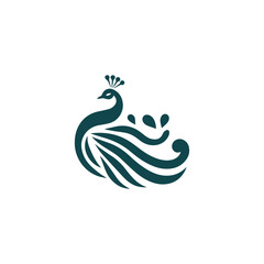 Peacock elegant logo