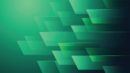 Elegant abstract green background with layered shapes and gradients perfect for digital and web use