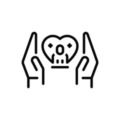 Black line icon for care