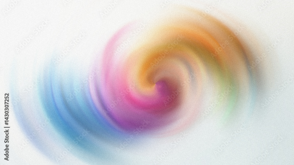 Poster abstract swirl of vibrant colors blending together in a dynamic and blurred circular motion on white
