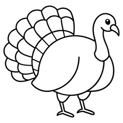 Simple Turkey Outline Vector Design