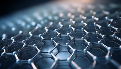 Fototapeta premium Molecular structure of Graphene, new material, illustration