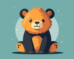 Fototapeta premium Cute cartoon bear. Vector illustration isolated on a white background.