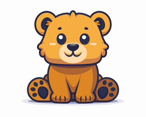 Fototapeta premium Cute cartoon bear character. Vector illustration in a flat style.