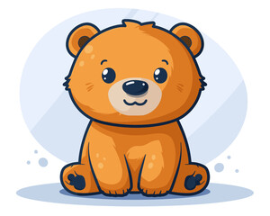 Fototapeta premium Cute cartoon bear character. Vector illustration in a flat style.