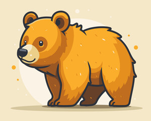 Cute cartoon bear character. Vector illustration in a flat style.