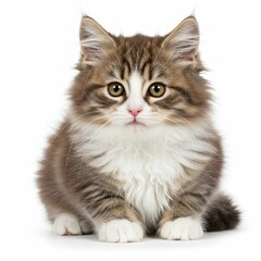 Endearing Fluffy Kitten with Tabby Markings in a Cute Portrait