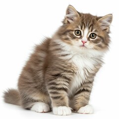 Fototapeta premium Delightful Fluffy Kitten with White Paws