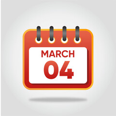 March 4 Calendar Illustration