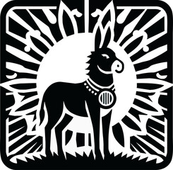 Vector cartoon illustration of elephant and zebra animal heads design