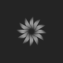 light ring on a black background. Simple and modern logo vector