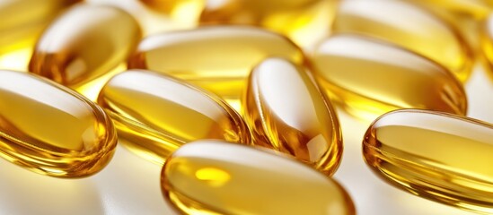 Illuminating Omega-3 Capsules: A Close-Up of Golden Wellness Supplements
