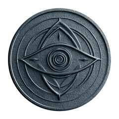 Fototapeta premium Mystical Eye Symbol Ancient Engraved Metal Disk