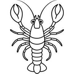 Single Line Lobster Vector Graphic