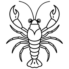 Single Line Lobster Vector Graphic