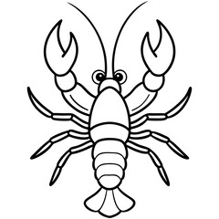 Single Line Lobster Vector Graphic