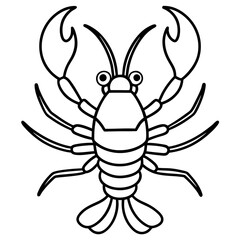 Single Line Lobster Vector Graphic
