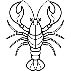 Single Line Lobster Vector Graphic