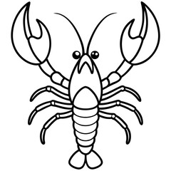 Single Line Lobster Vector Graphic