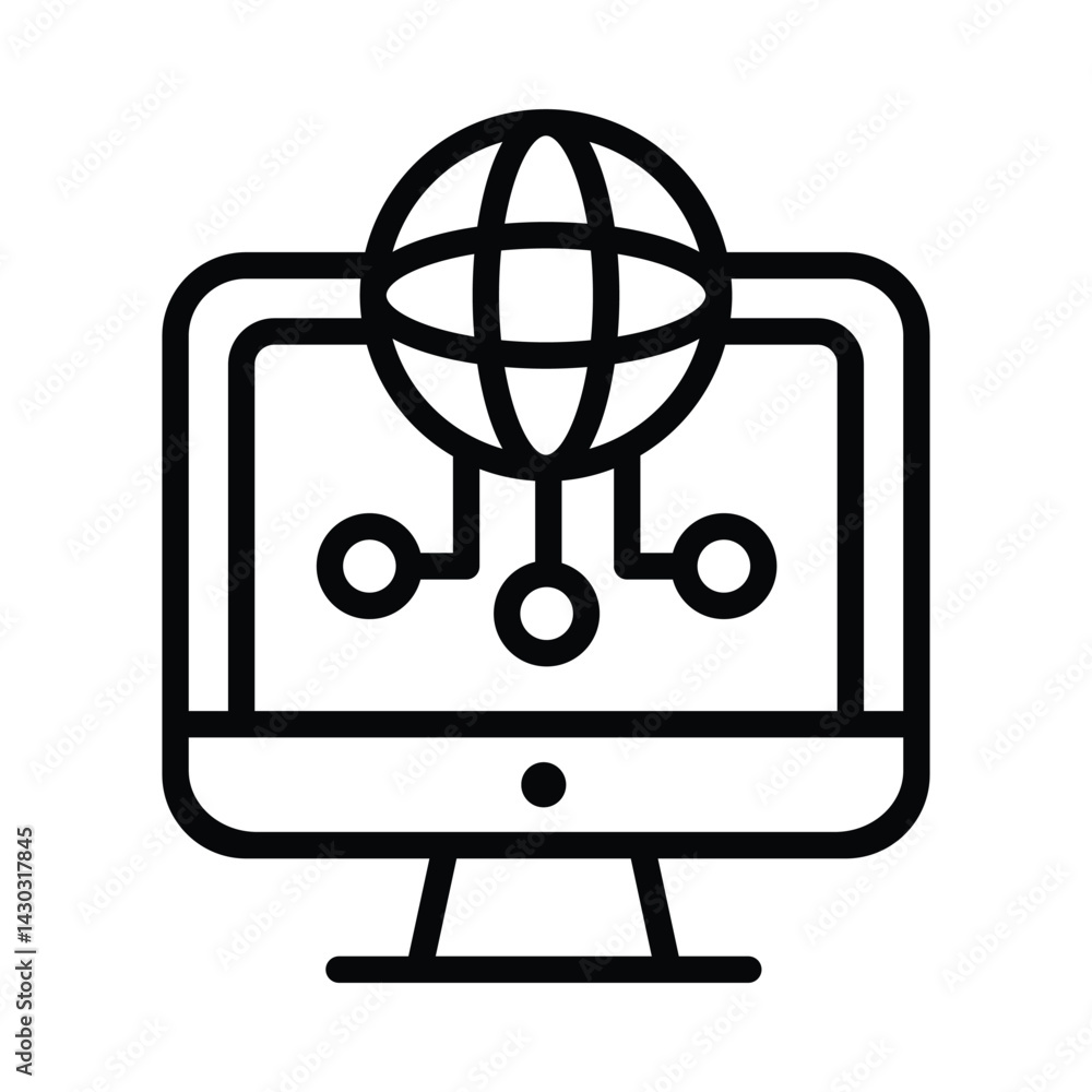 Poster internet vector outline icon. eps10 file