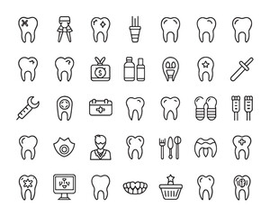 Teeth and Dental Care Icons