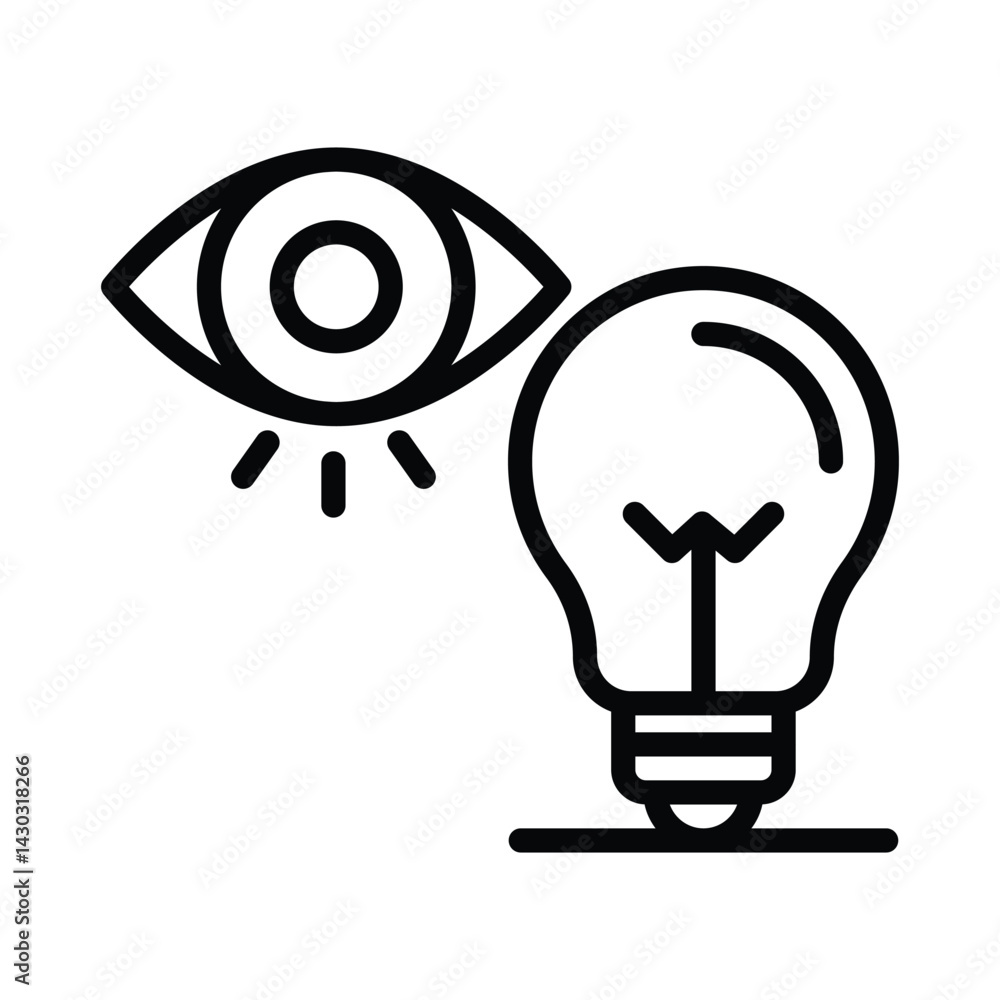 Poster vision vector outline icon. eps10 file