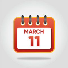 March 11 Calendar Illustration