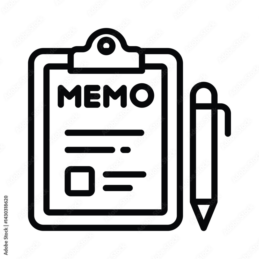 Poster memo vector outline icon. eps10 file