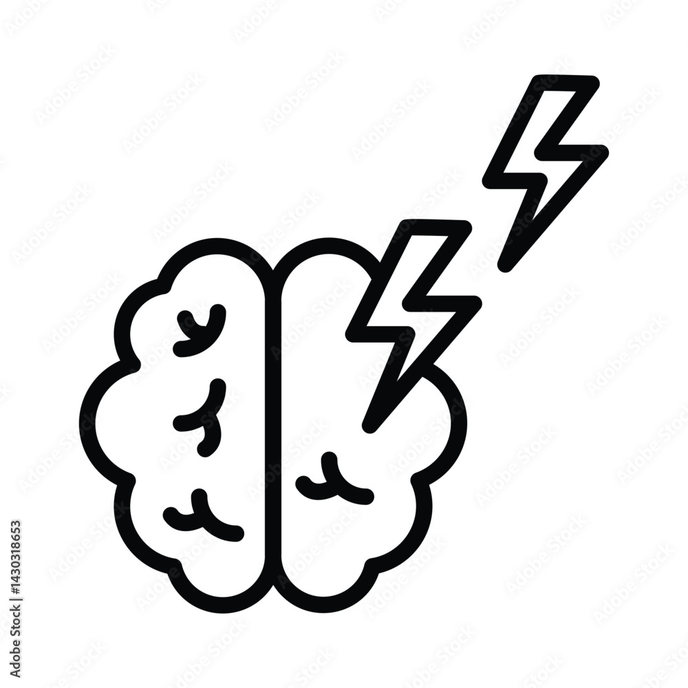 Poster brain storming vector outline icon. eps10 file