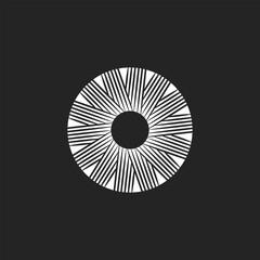 light ring on a black background. Simple and modern logo vector