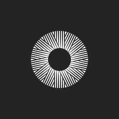 light ring on a black background. Simple and modern logo vector