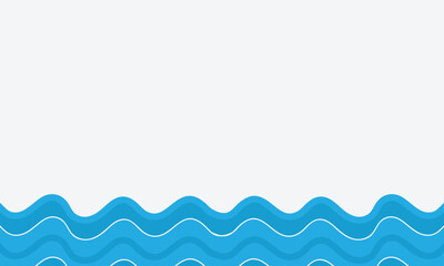 blue wave vector with blank area on white horizontal background