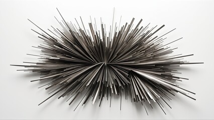 Obraz premium Abstract Black Spiky Sculpture with Radiating Symmetry