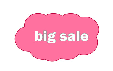 big sale text pink cloud ,