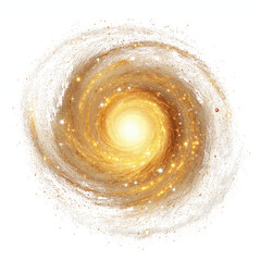Golden Spiral Galaxy - Celestial Vortex of Stars and Light