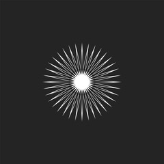 light ring on a black background. Simple and modern logo vector